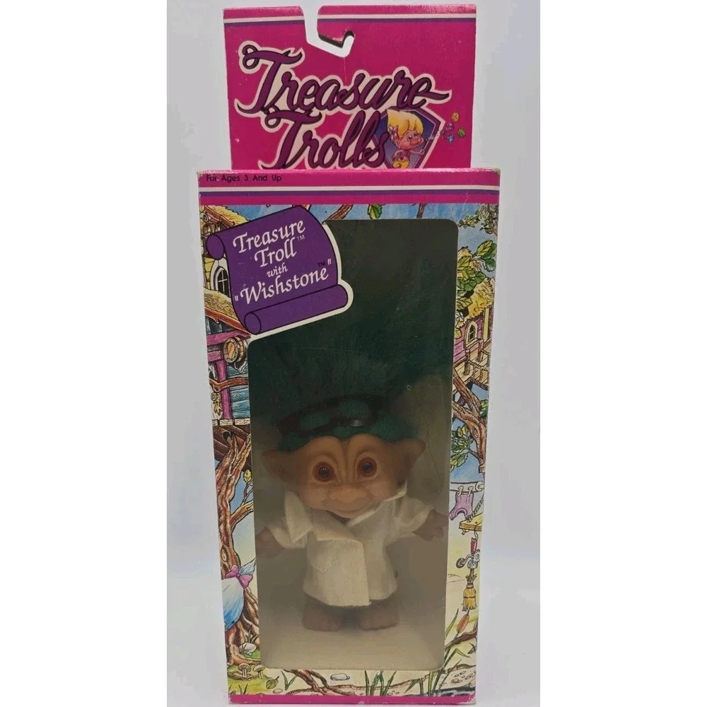 Vintage Ace Novelty Treasure Troll with Wishstone